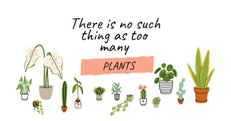 Cute Citation about Home Plants Facebook AD Design Template