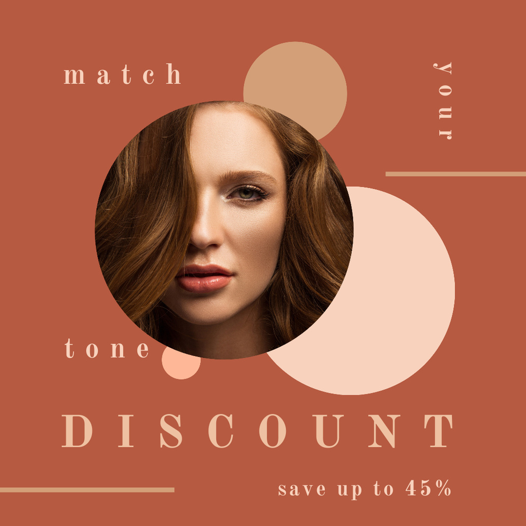 Makeup Sale offer with attractive woman Instagramデザインテンプレート
