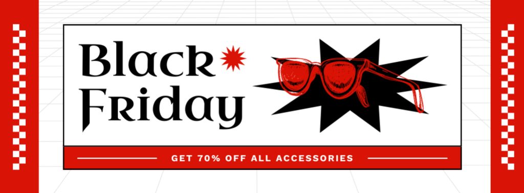 Platilla de diseño Black Friday Discount on All Accessories Facebook cover