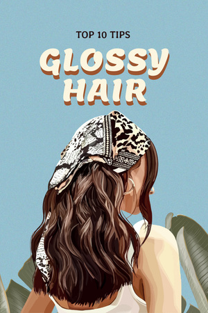 Tips for Glossy Hair Pinterest Design Template