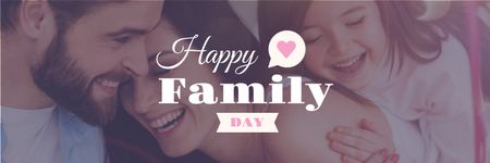 Happy Family Day Parents with Daughter Twitter Design Template