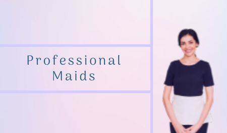 Cleaning Services Offer with Maid Business card Design Template