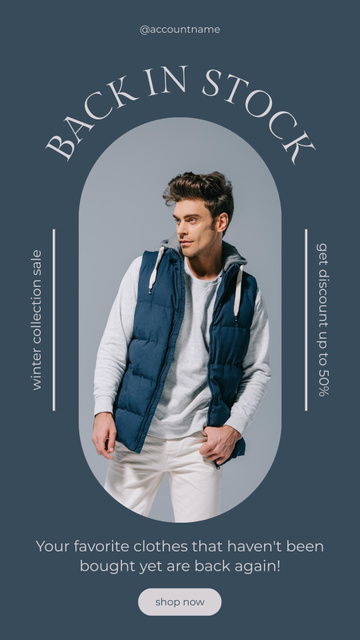 Winter Clothing Collection for Men Instagram Story – шаблон для дизайну