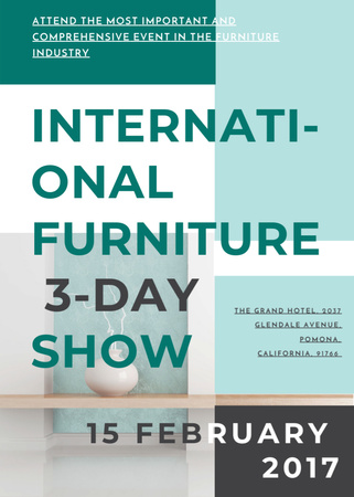Plantilla de diseño de Furniture Show announcement Vase for home decor Flayer 