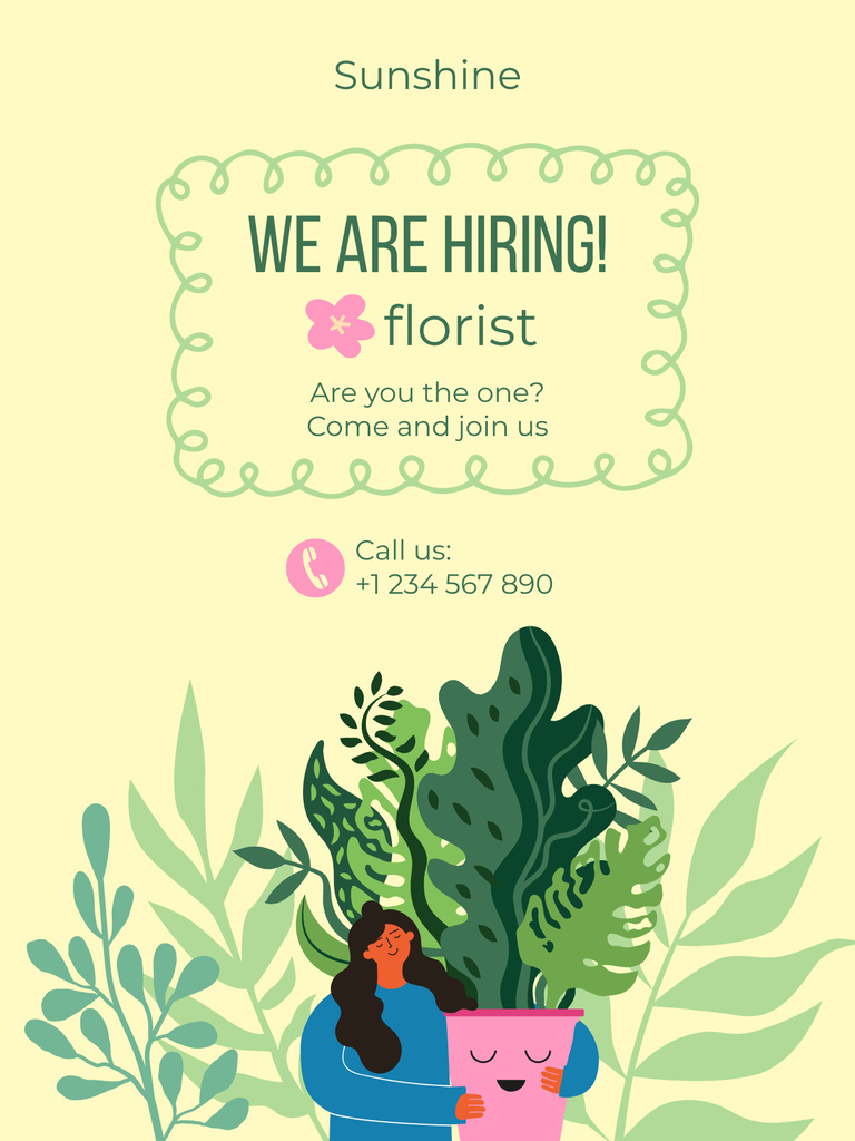 Poster hiring florist Poster US Design Template