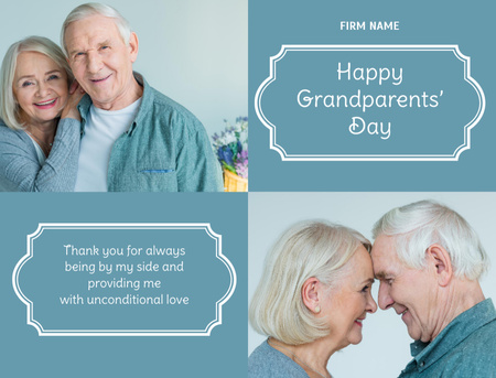 Ontwerpsjabloon van Thank You Card 4.2x5.5in van Grandparents Day