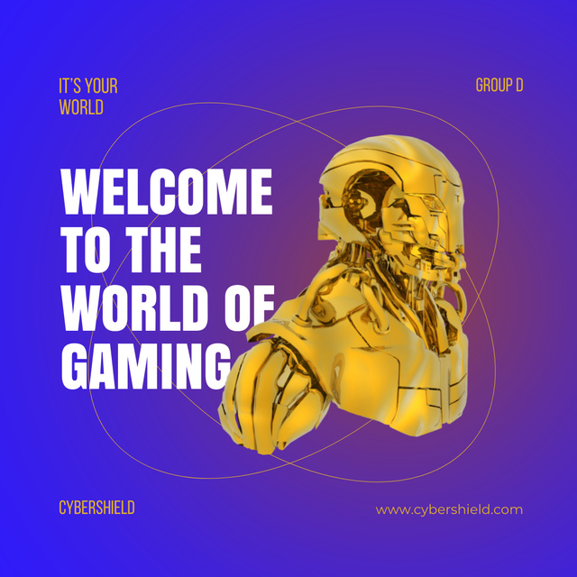 Designvorlage Gaming Channel Promotion with Golden Knight für Instagram