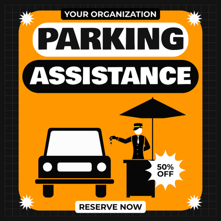 Ontwerpsjabloon van Instagram van Discount on Parking Assistant Services