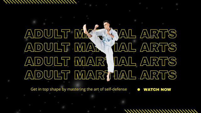 Blog about Martial Arts with Karate Fighter Youtube Thumbnailデザインテンプレート