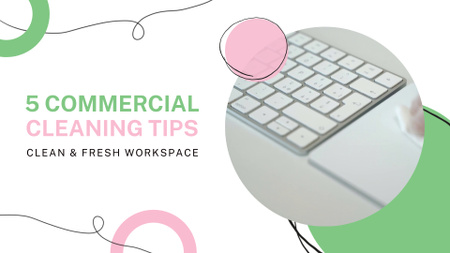 Set Of Commercial Cleaning Tips For Workspace Full HD video Modelo de Design