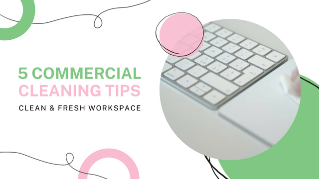 Set Of Commercial Cleaning Tips For Workspace Full HD video Πρότυπο σχεδίασης