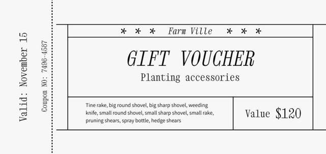 Big Range Of Planting Accessories Gift Voucher Coupon Din Large Πρότυπο σχεδίασης