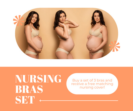 Sale Nursing Bras Made from Quality Fabrics Facebook Design Template