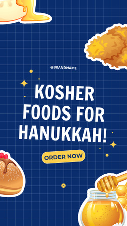 Modèle de visuel Kosher Foods for Hannukah - Instagram Story