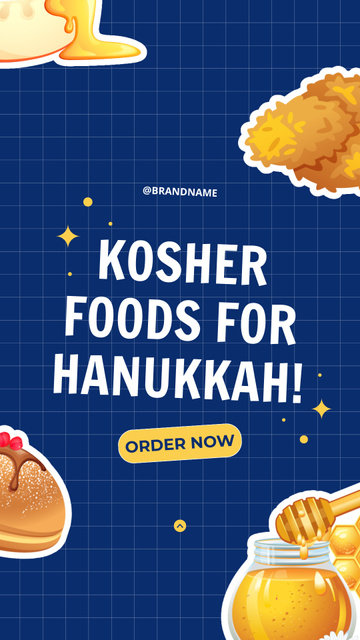 Kosher Foods for Hannukah Instagram Story Design Template