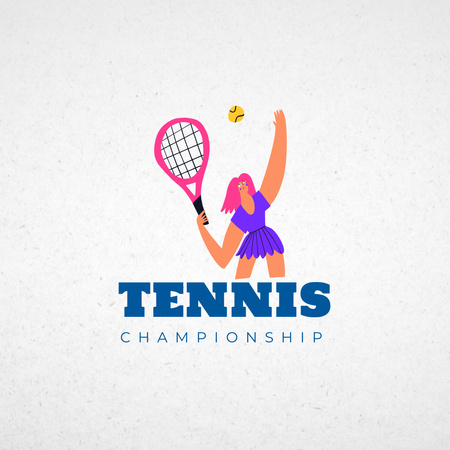 Tennis Championship Ad Logo Design Template