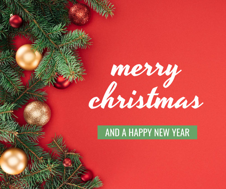 Modèle de visuel Winter Holidays Greeting with Christmas Tree - Facebook