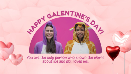 Happy Galentine`s Day with Besties Full HD video Design Template