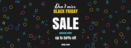 Black Friday Sale on flickering elements Facebook Video cover Modelo de Design