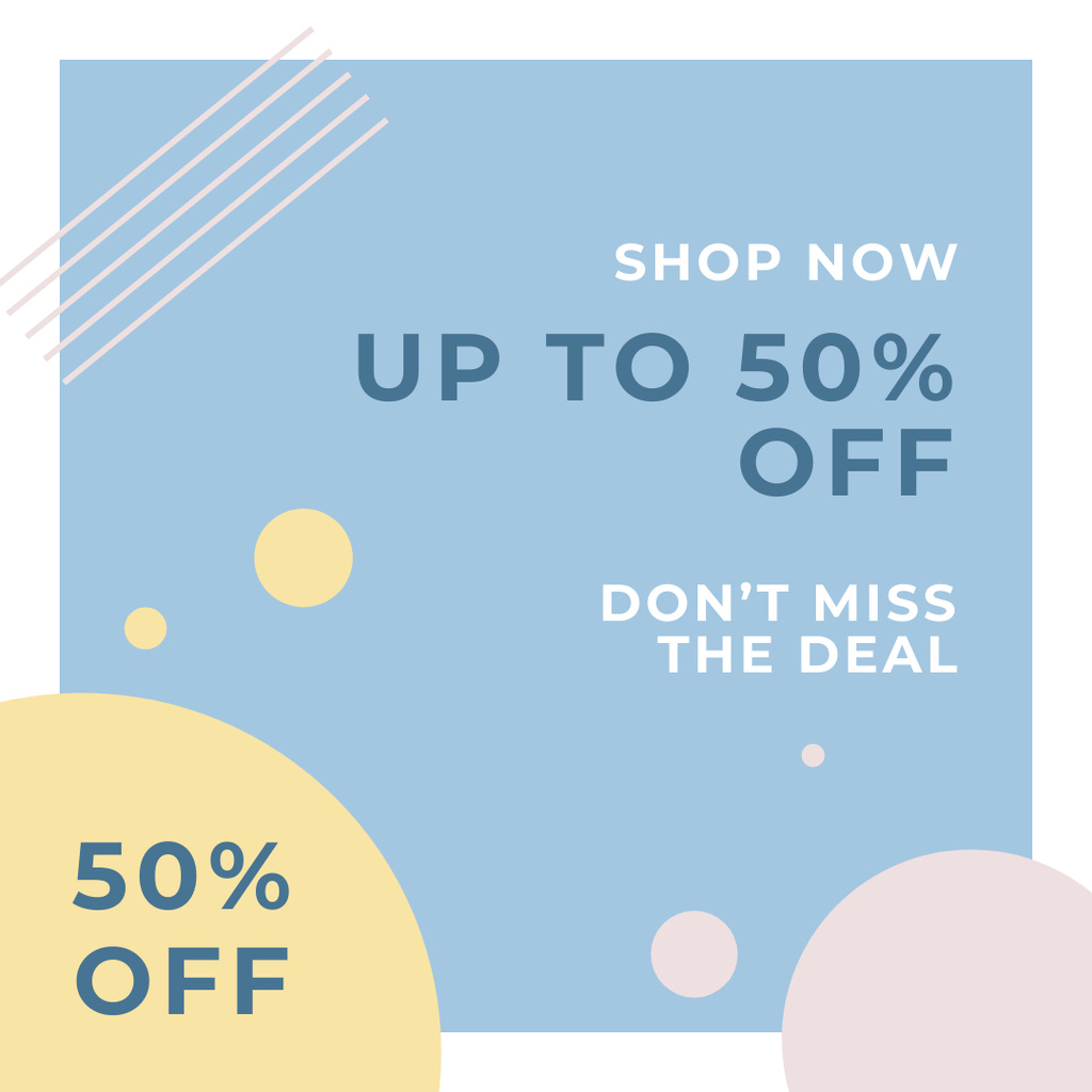 Shopping Special Discount Offer on Blue Instagram Design Template