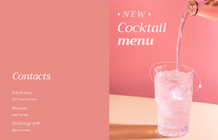 New Cocktail Offer with Pink Beverage in Glass