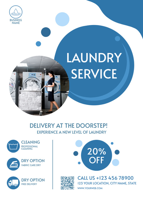Template di design Offer Discounts on Laundry Service Flayer