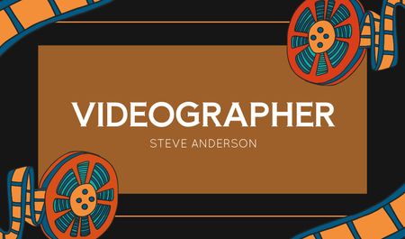 Film Announcement with Vintage Movie Projector Business card Design Template
