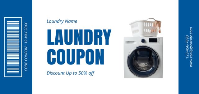 Designvorlage Offer Discounts on Laundry Service with Discount für Coupon Din Large