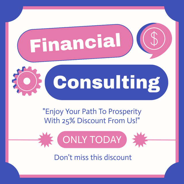 Special Offer of Financial Consulting Services LinkedIn postデザインテンプレート