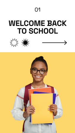 Memorable Back to School Announcement With Notebooks Mobile Presentation Design Template