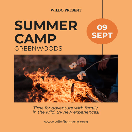 Summer Camping Adventures Inspiration Instagram Design Template