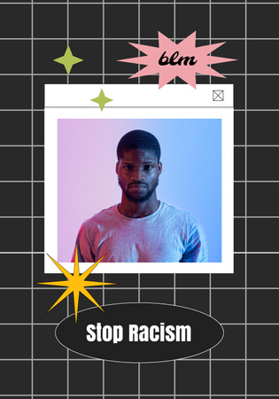 Protest against Racism with African American Man Poster 28x40in Design Template