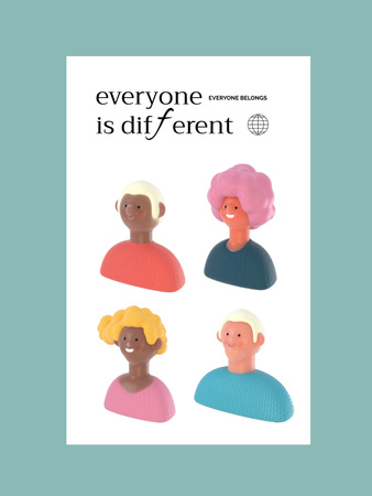 Plantilla de diseño de Impresionante cita sobre la diversidad y la inclusión Poster US 