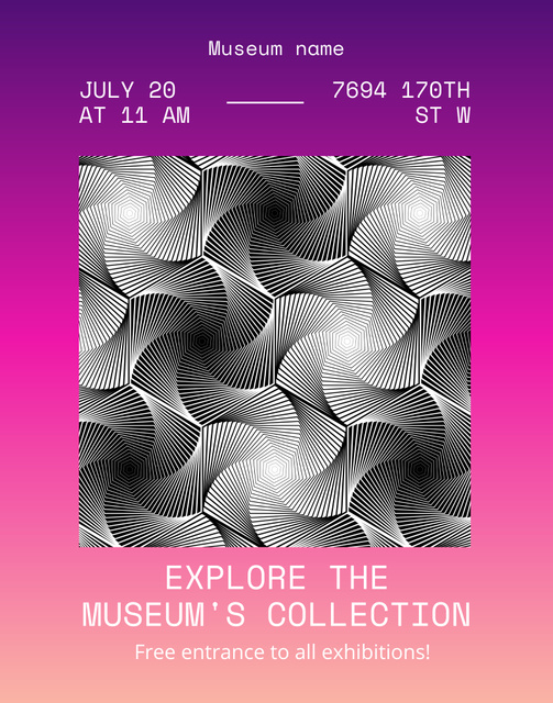 Museum Announcement with Exhibit Collection Poster 22x28in Tasarım Şablonu