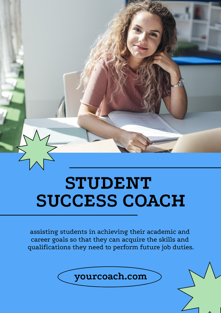 Student Success Coach Services Offer Poster Πρότυπο σχεδίασης