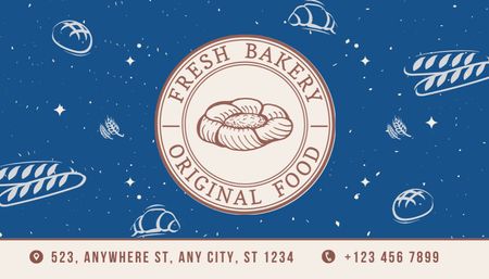 Originální čerstvá pekárna Business Card US Šablona návrhu