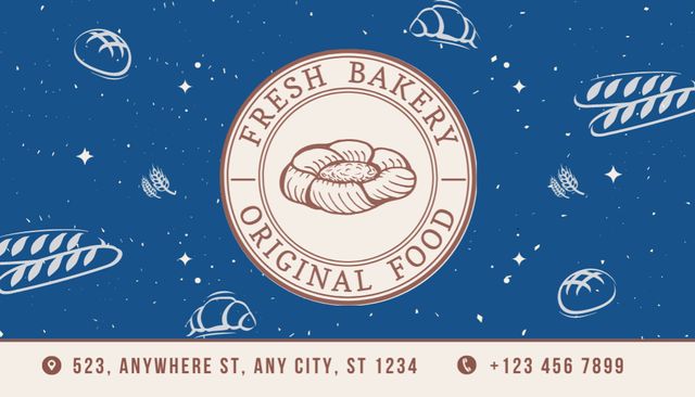 Original Fresh Bakery Business Card USデザインテンプレート