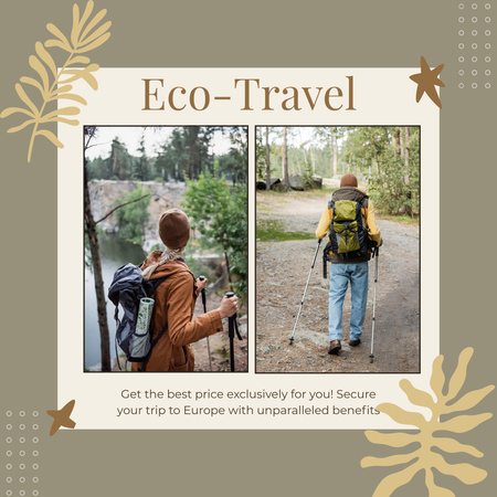 Inspiration for Eco Travel with Tourists Instagram Design Template