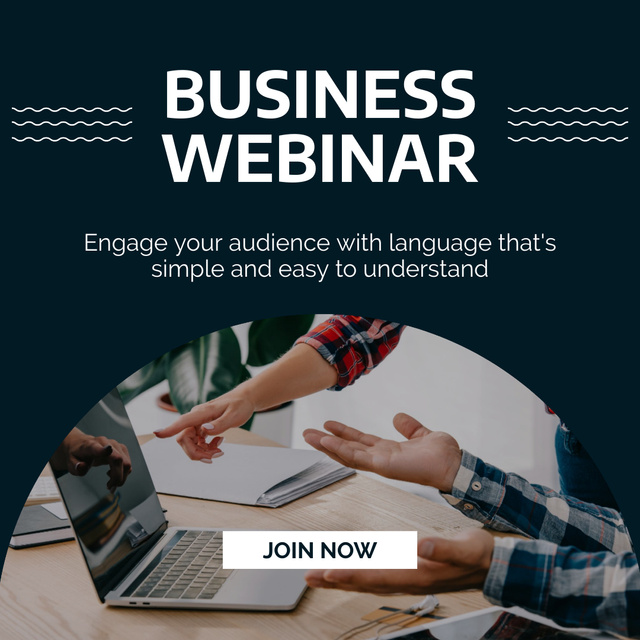 Webinar Announcement with People using Laptop Instagram Design Template