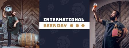Beer Day Announcement with Brewer Facebook cover tervezősablon