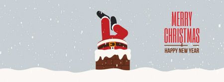 Santa stuck in chimney Facebook Video cover Design Template
