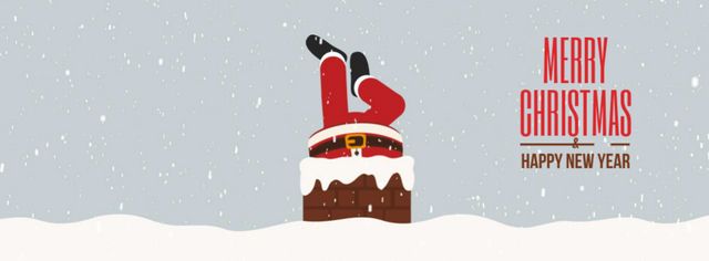 Santa stuck in chimney Facebook Video cover – шаблон для дизайна
