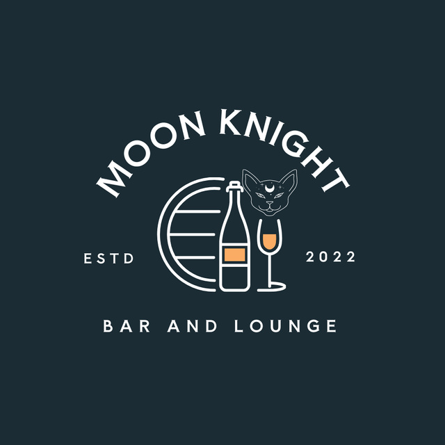 Bar And Lounge Emblem Logo Design Template