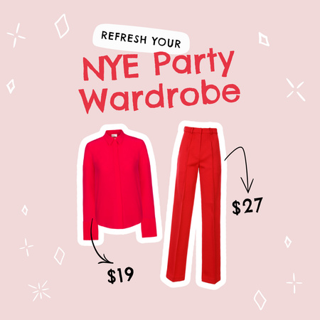 New Year Party Wardrobe Instagram tervezősablon