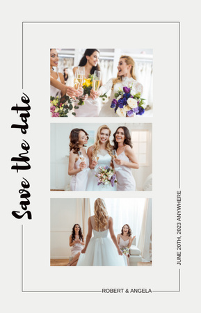 Приглашение на свадьбу «Сохранить дату» с невестой и подружками невесты IGTV Cover – шаблон для дизайна