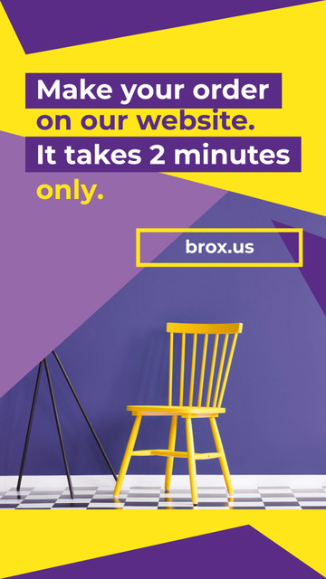 Furniture Store Yellow Chair by Purple Wall Instagram Story – шаблон для дизайну