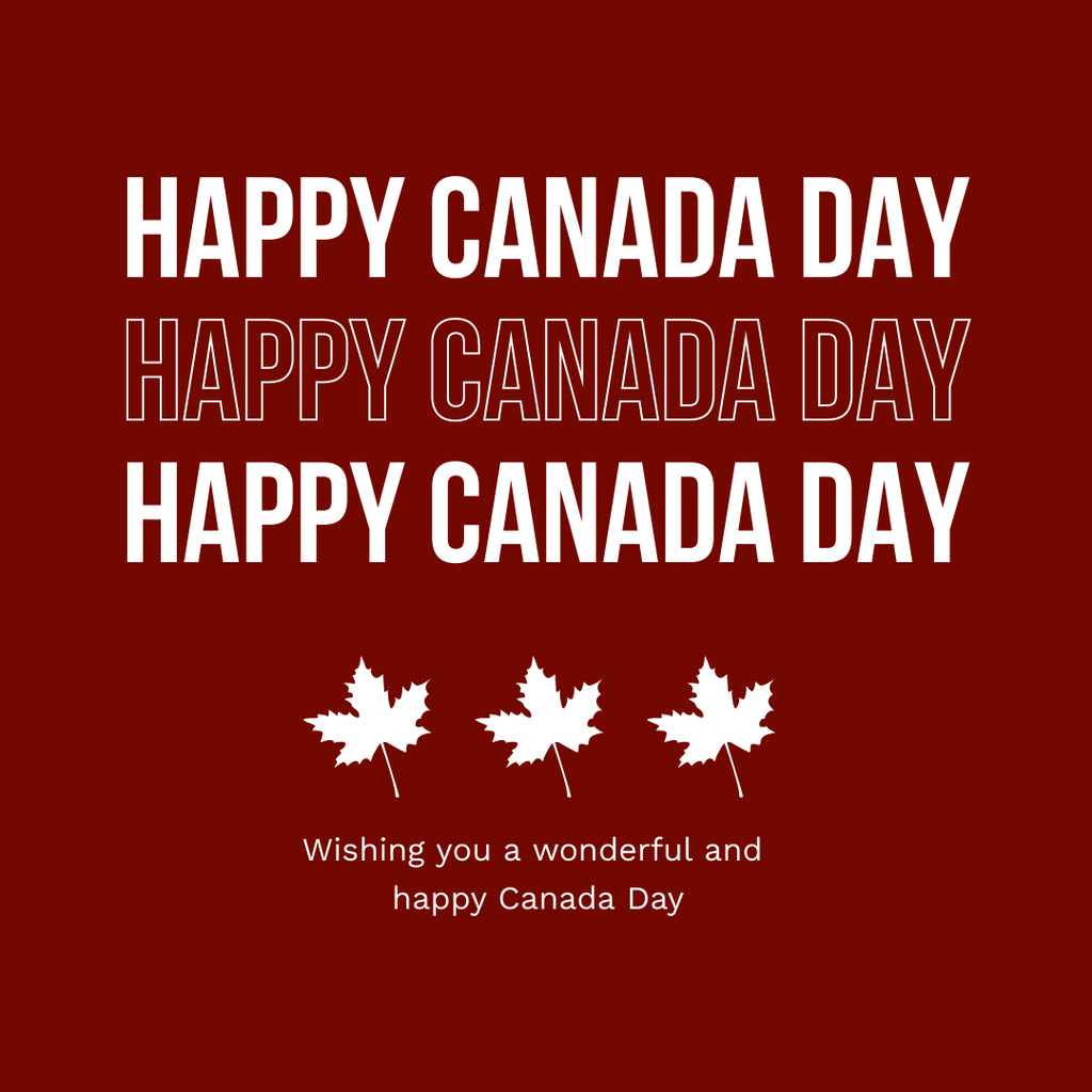 Amazing Canada Day Greetings And Wishes In Red Instagram Design Template