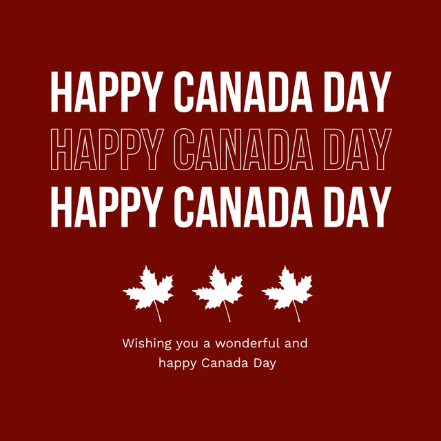 Modèle de visuel Amazing Canada Day Greetings And Wishes In Red - Instagram