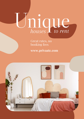 Designvorlage Unique Modern House for Rent für Poster