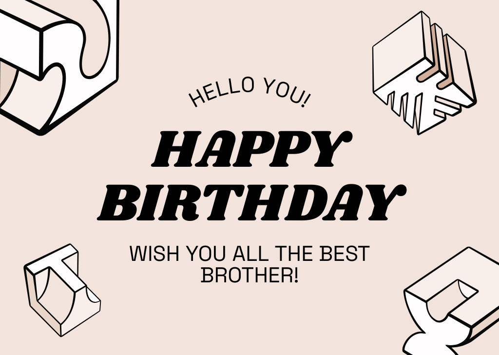 Platilla de diseño Best Birthday Wishes on Pink Card